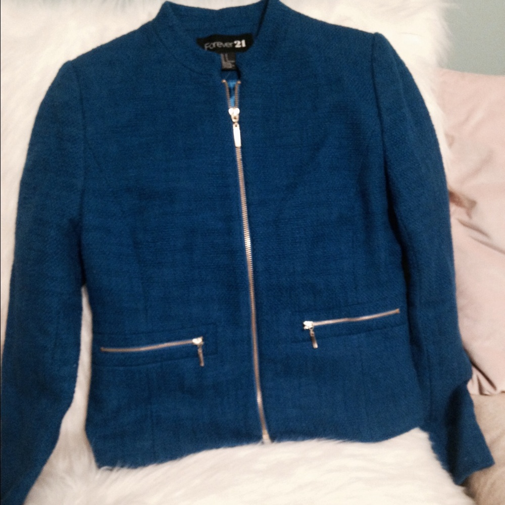 Adorable royal blue tweed jacket