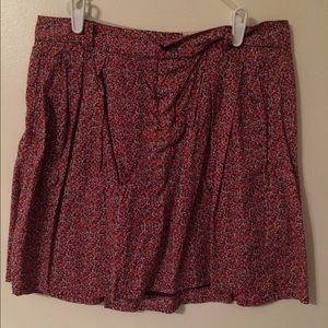 Floral print button skirt