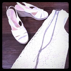 White Espadrille Wedges