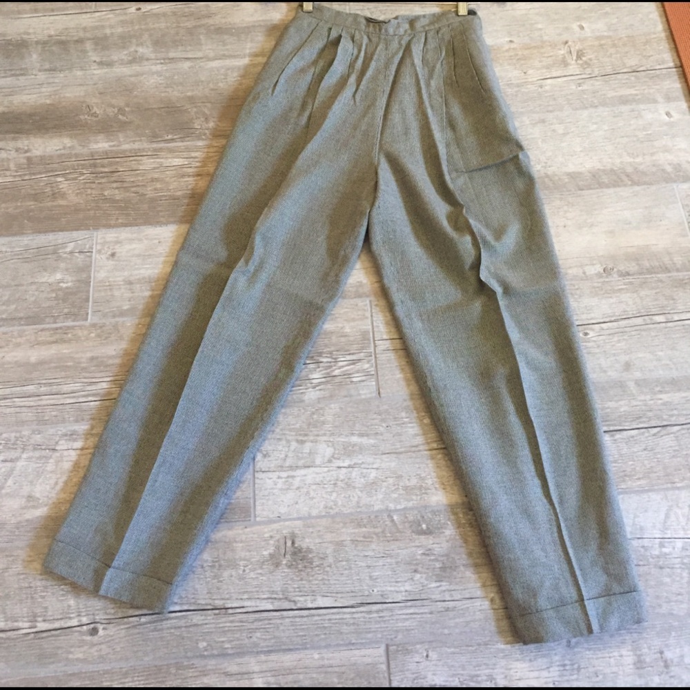 Black and cream dress pants side zipper