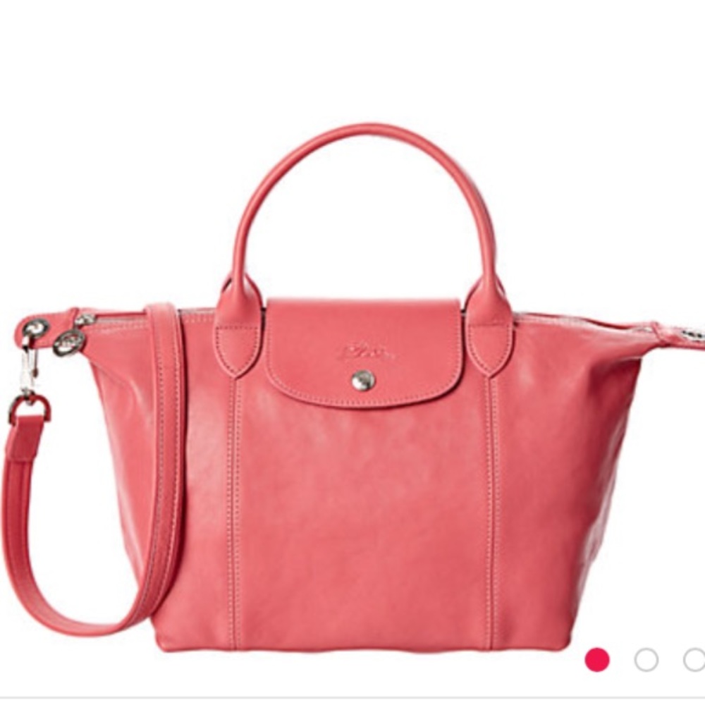 ！SOLD！Longchamp Le Pliage Chie Leather Handbag.