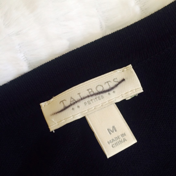 Talbots | Black Ruffle Cardigan with Gold Buttons - Picture 5 of 5