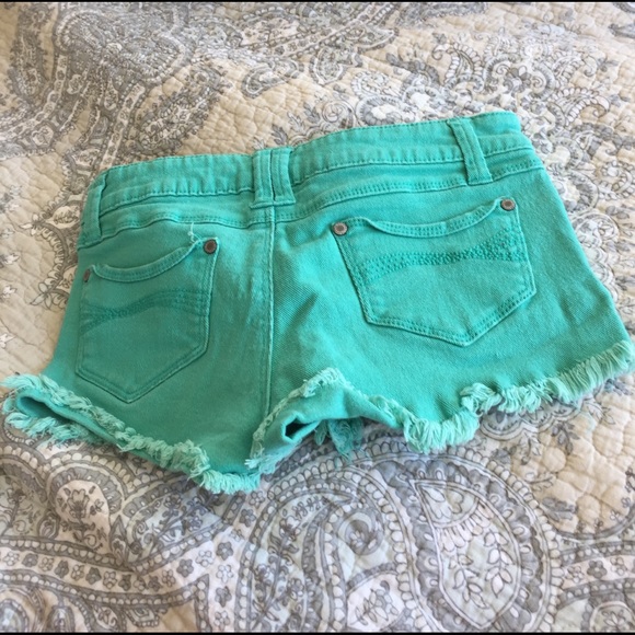 Blue Green Short Shorts - Picture 2 of 3