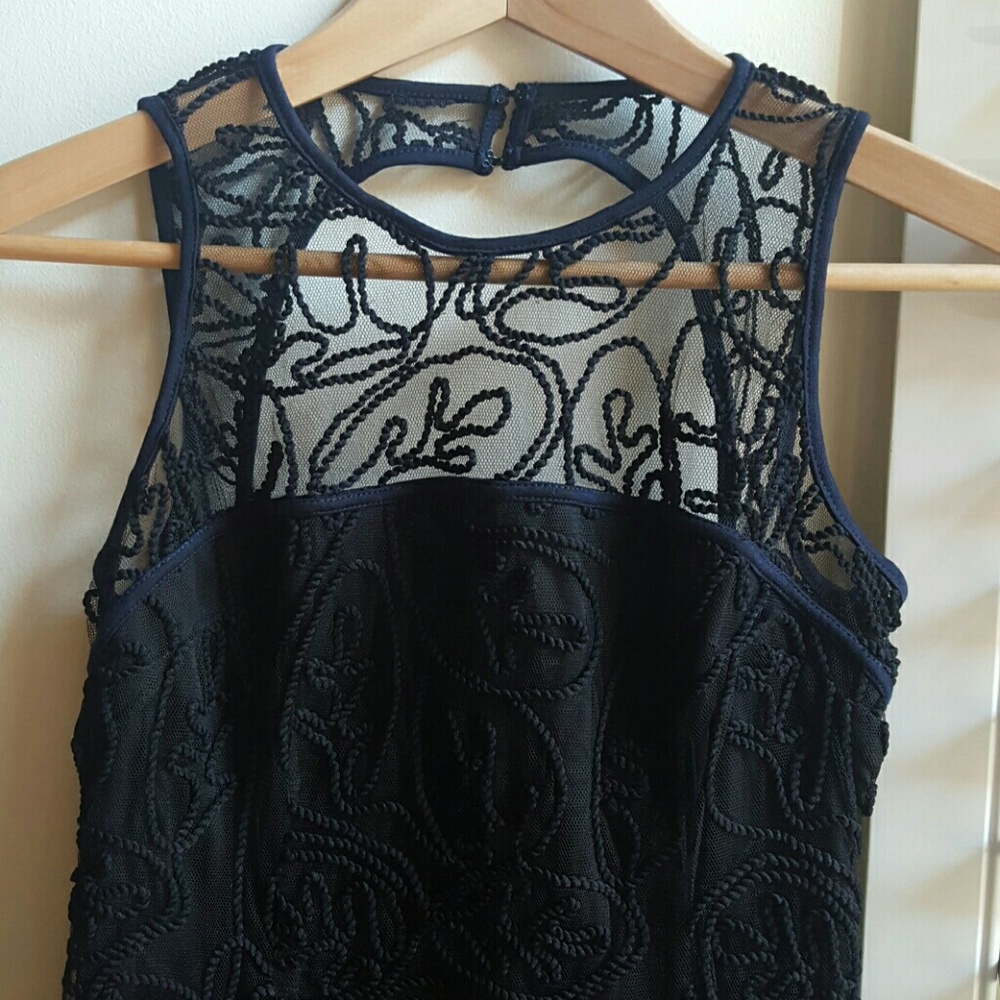 Tobi Black Open Back Mesh Dress - Picture 1 of 3