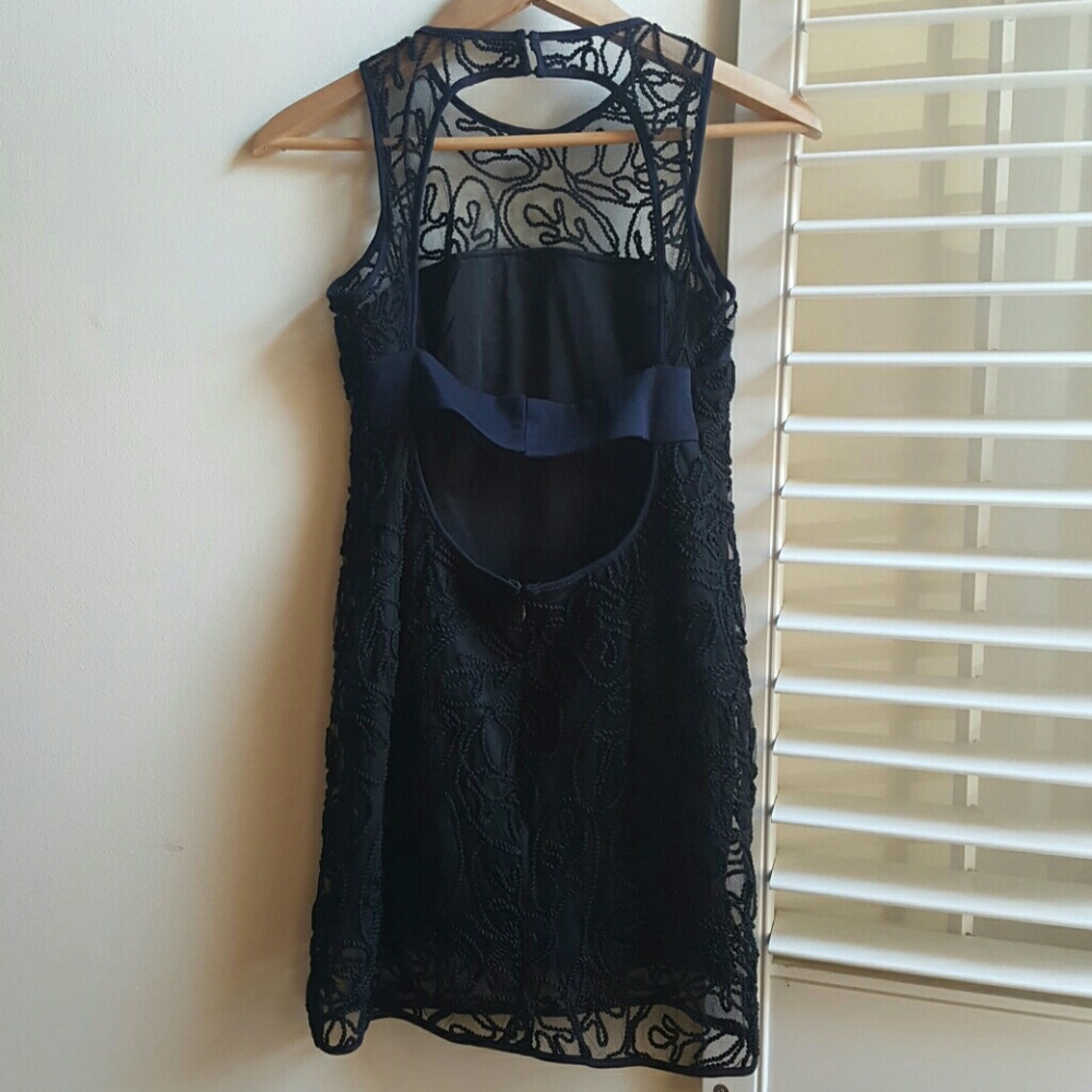 Tobi Black Open Back Mesh Dress - Picture 3 of 3