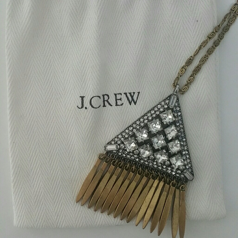 J. Crew Embellished Triangle Necklace