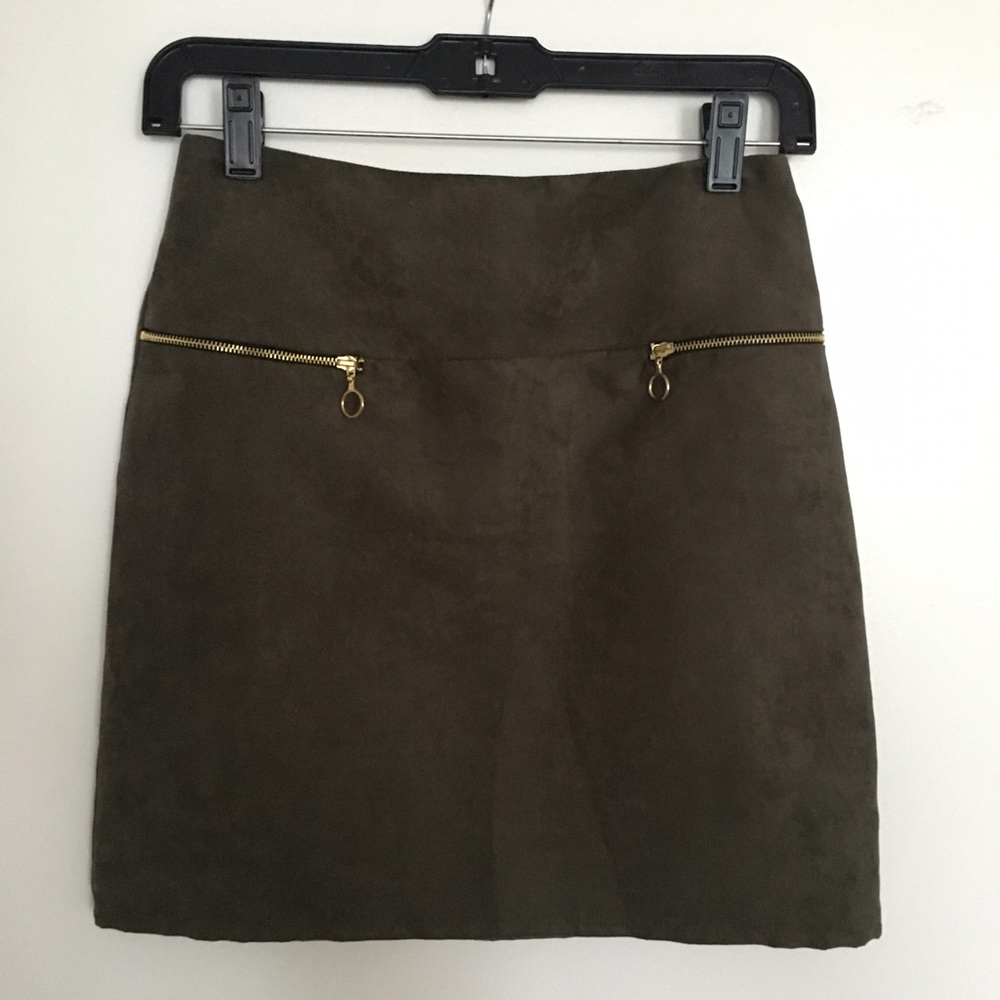 Olive Green Mini Skirt