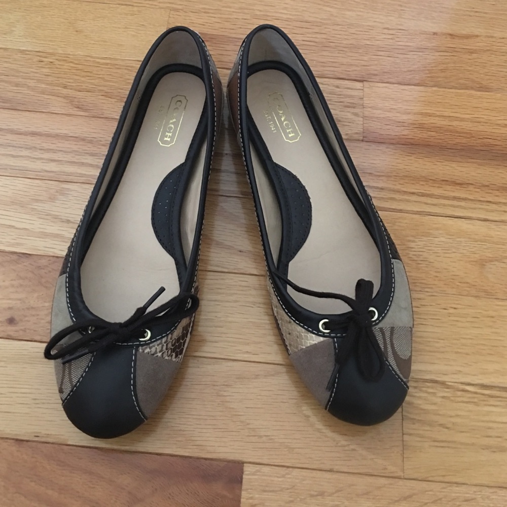 Coach patchwork leather flats