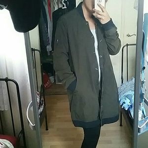 Cotton On Long Bomber Jacket