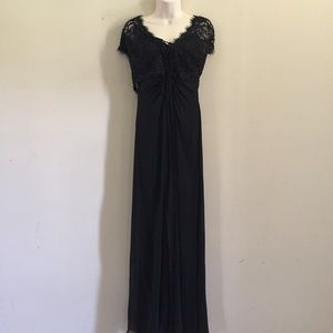 Lace Short Sleeve Tadashi Formal Gown