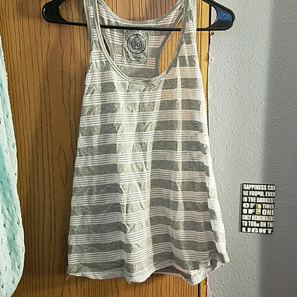 Light grey and white tank top