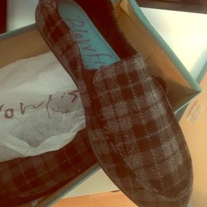 Black and grey slip-ons brand new in box!