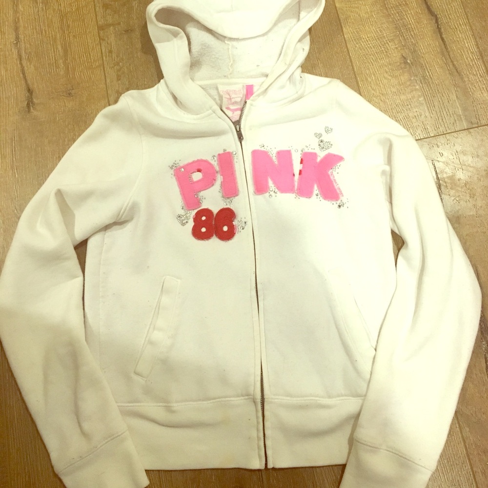 Pink Victoria Secret zip-up hoodie
