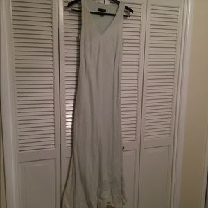 Mint linen fit to flare dress