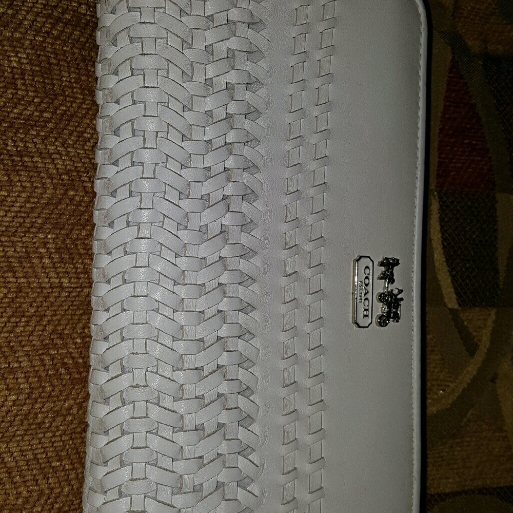 Chalk woven coach wallet