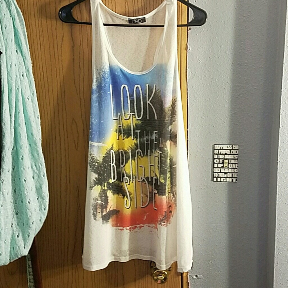 Look at the bright side muscle tank top