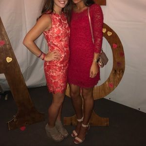 Red lace dress