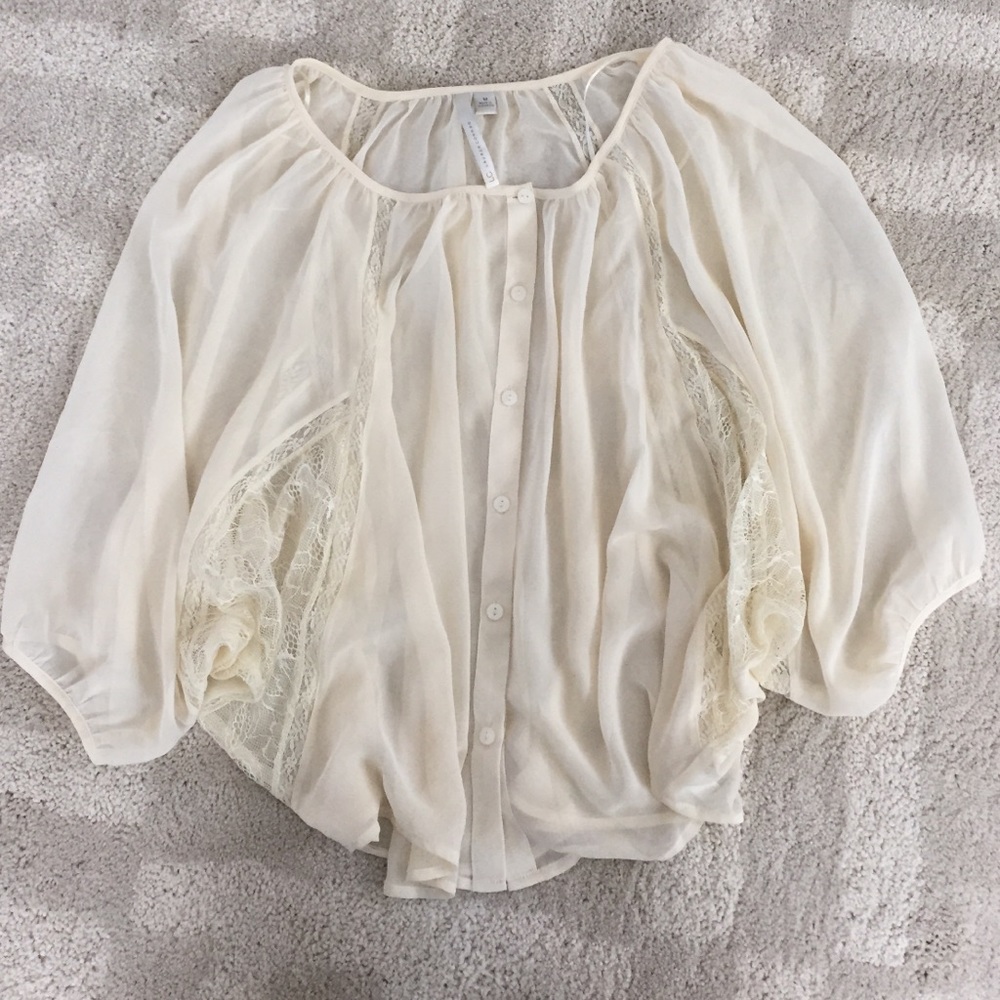 Lauren Conrad lace sheer blouse