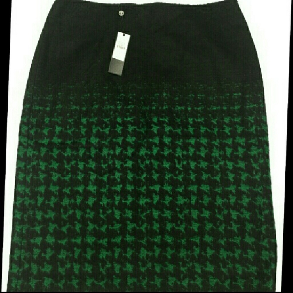 *Talbots* Wool Pencil Skirt Emerald & Black