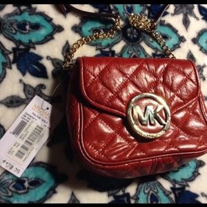 BNWT Michael Kors Red Quilted Shoulder Bag