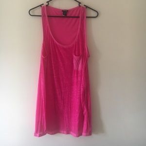 Neon pink tank top with pocket