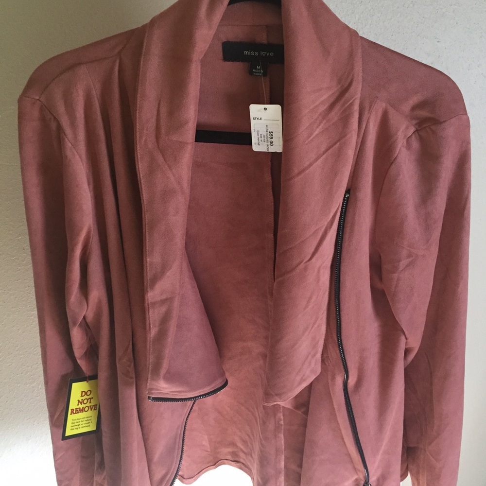 NWT Miss Love Suede Convertible Jacket