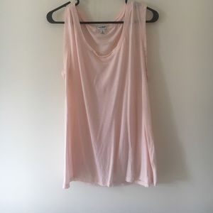 Cream/pink colored tank top