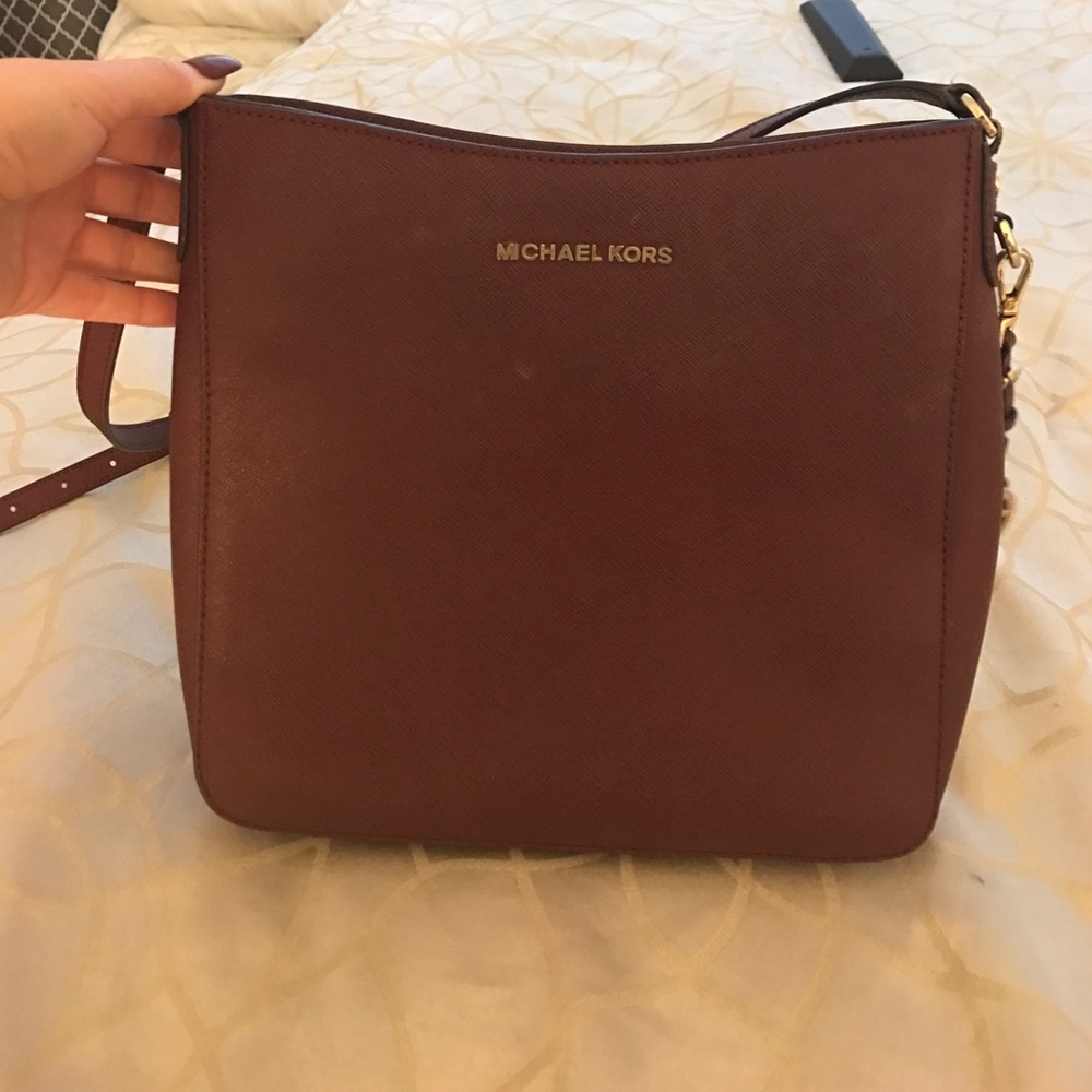 Michael Kors Maroon Crossbody Bag