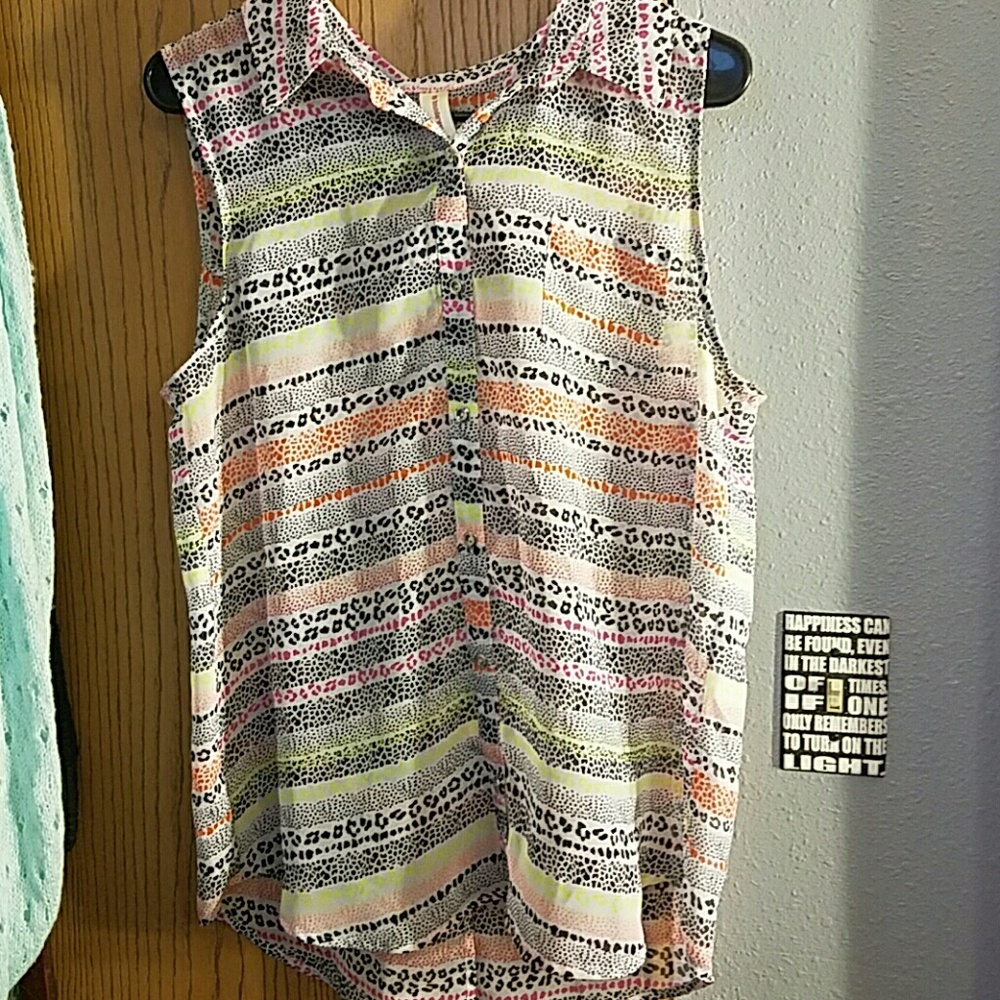 Neon animal pattern tank top