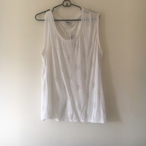 White star-out lined tank top