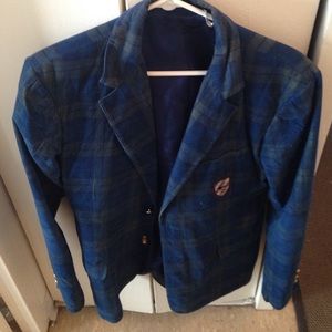 Awesome blue green plaid blazer