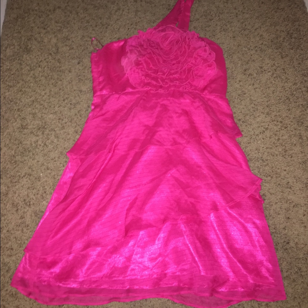 Pink rose homecoming/ prom dress