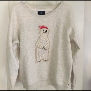 Dressy  Sweatshirt with Sequin Polar Bear