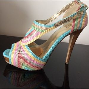 Multicolored high heel shoes