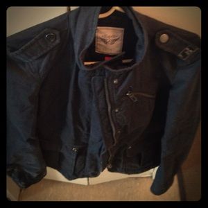 Esprit women's zip up and button blue jacket