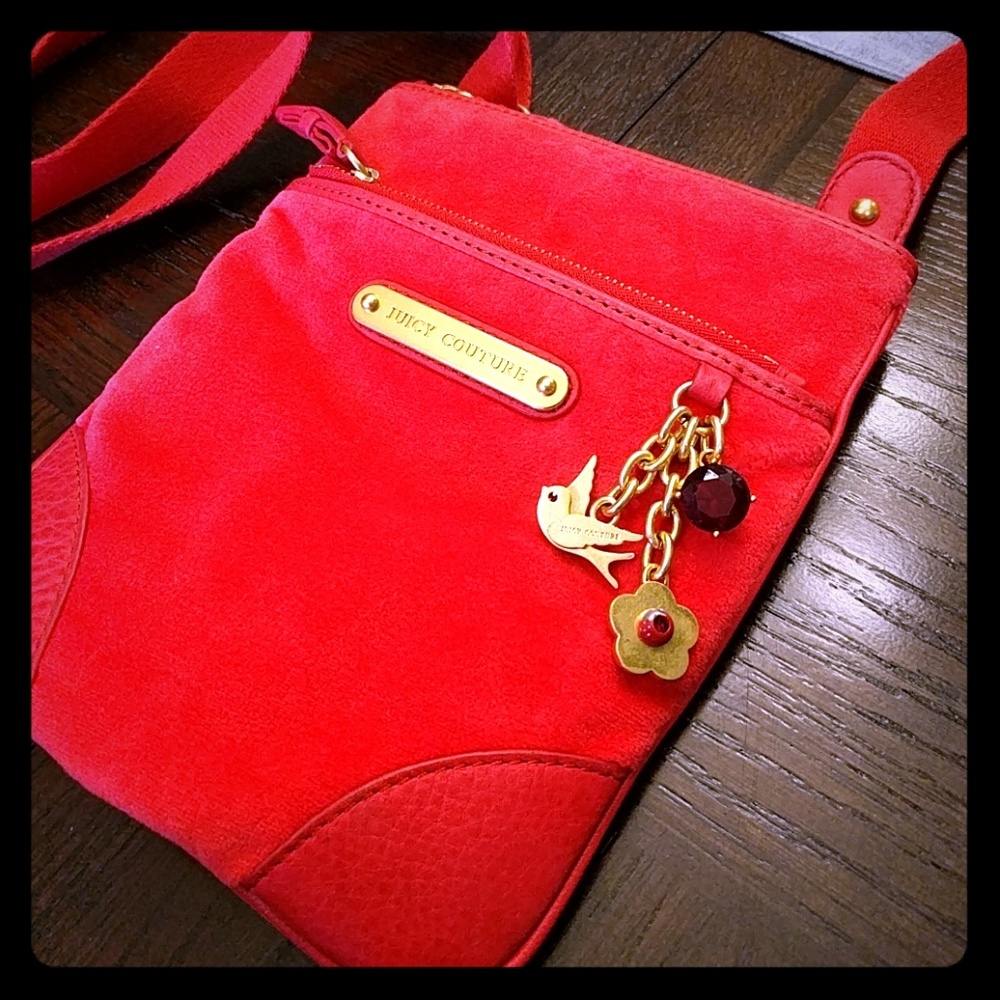Juicy Couture red velour crossbody