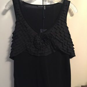 NWT Magaschoni Cotton Sweater Shell w/ Silk Ruffle