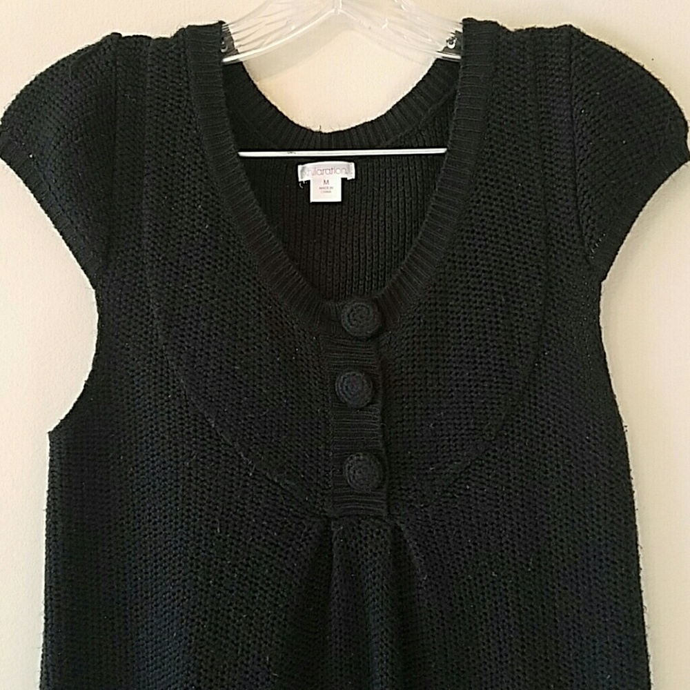 Comfy-cute Black Sweater Dress - Picture 2 of 6