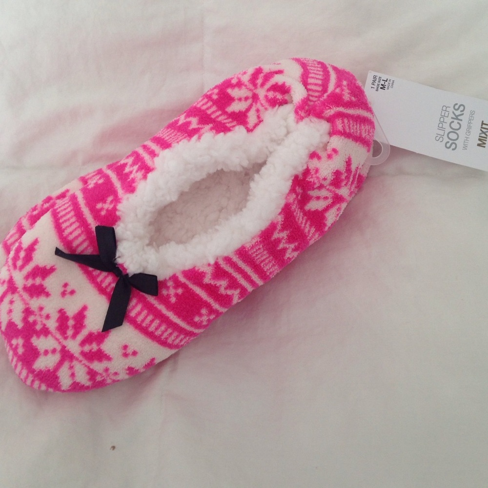 Brand new pink sock slippers