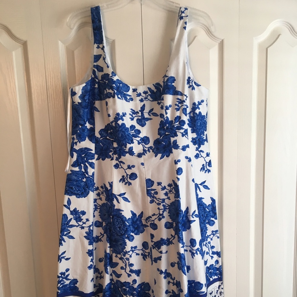 NWT Blue Floral and White Dress