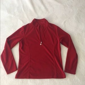SOLD Women's Red Fleece 1/4 zip Sz Med