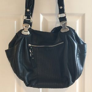 B. Makowsky black leather handbag