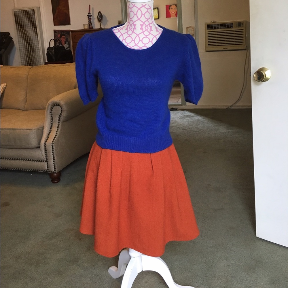 Rustic orange a line skirt