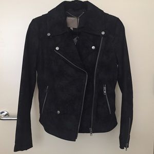 Muubaa Flint Black Suede Biker Jacket