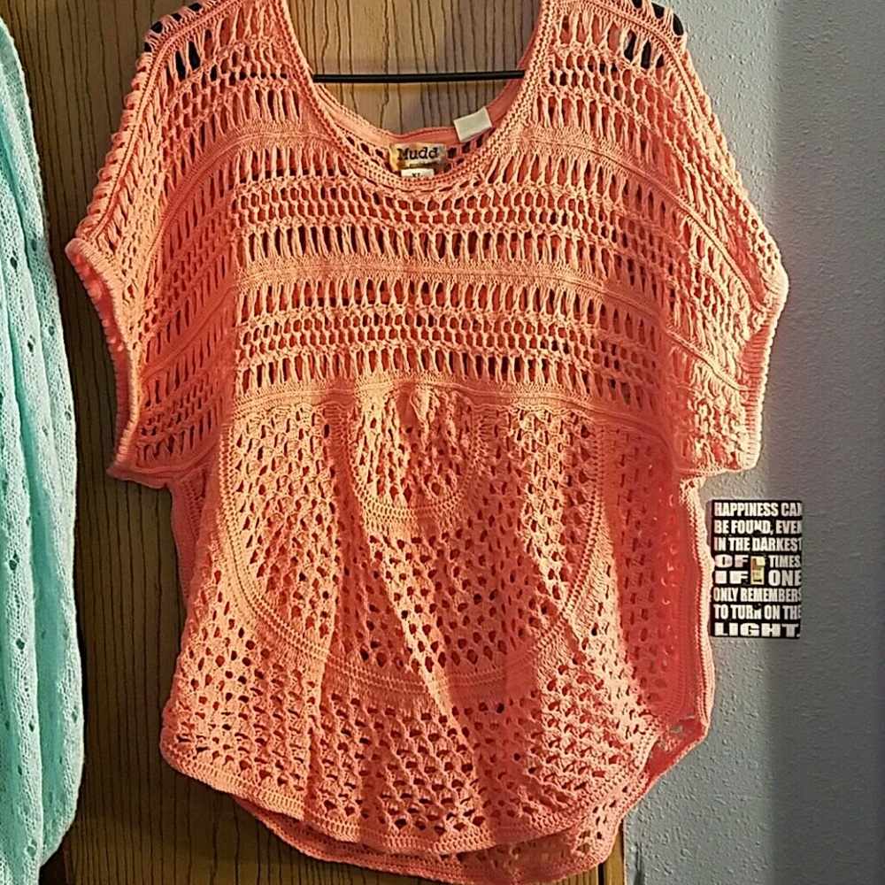 Orange crochet style top