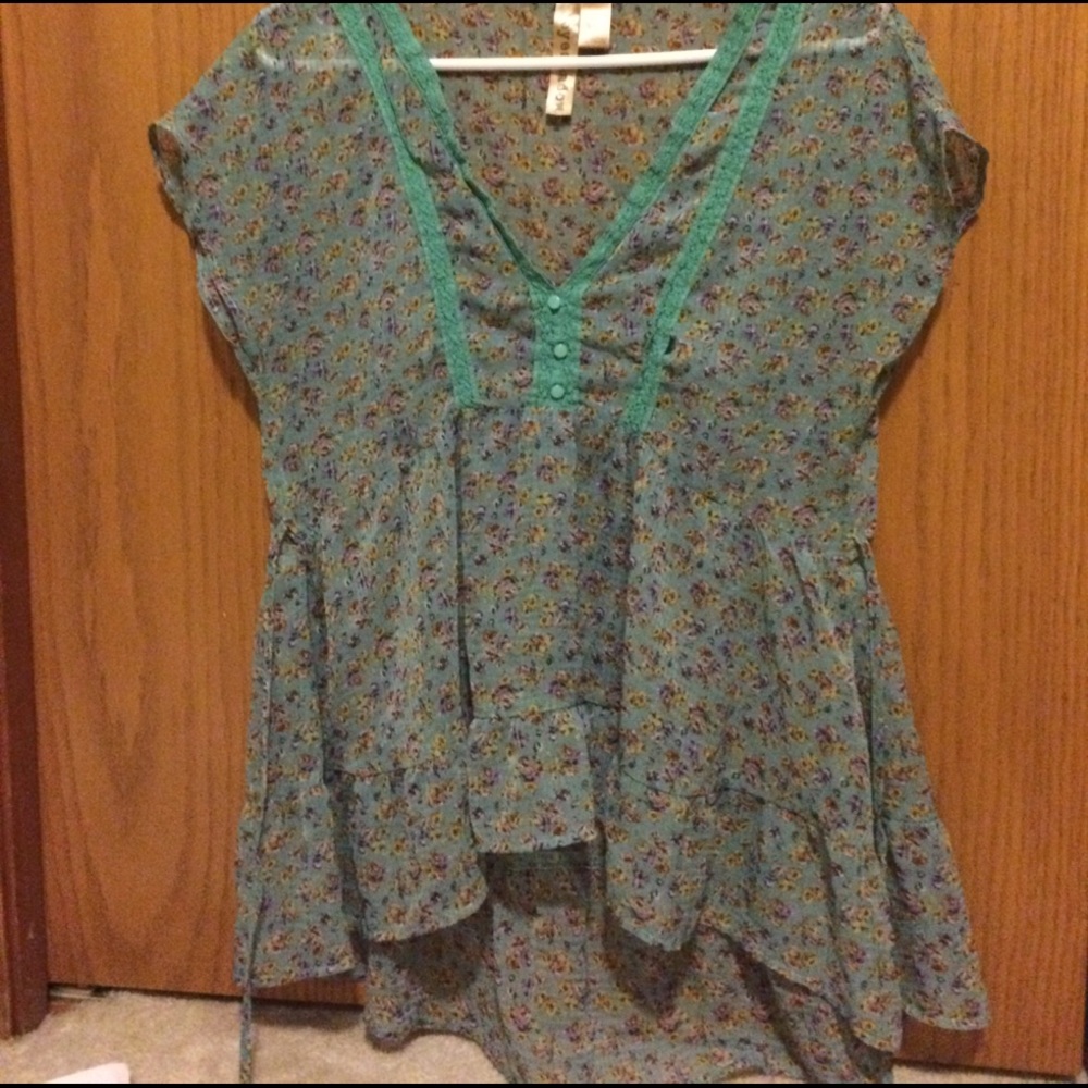 Cute floral sheer shirt