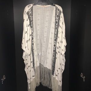 Coachella inspired long fringe cardigan