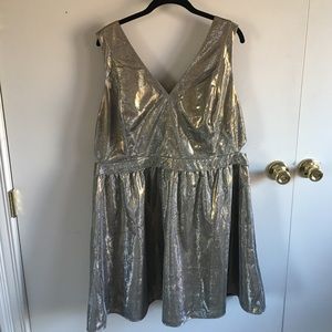 NWOT Forever21+ Gold Cut-Out Skater Dress Size 3X