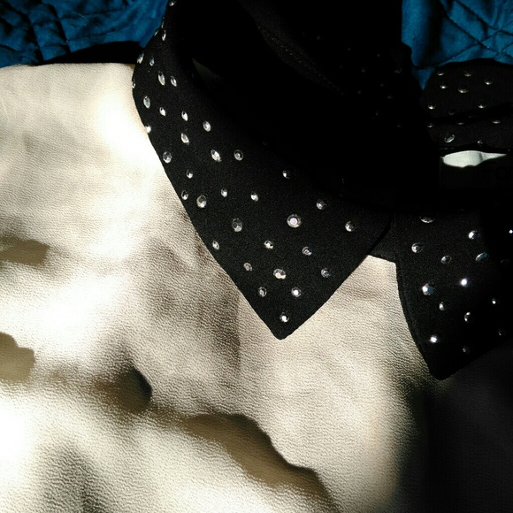 Studded Collar, Sheer  Crop Top - Picture 1 of 2