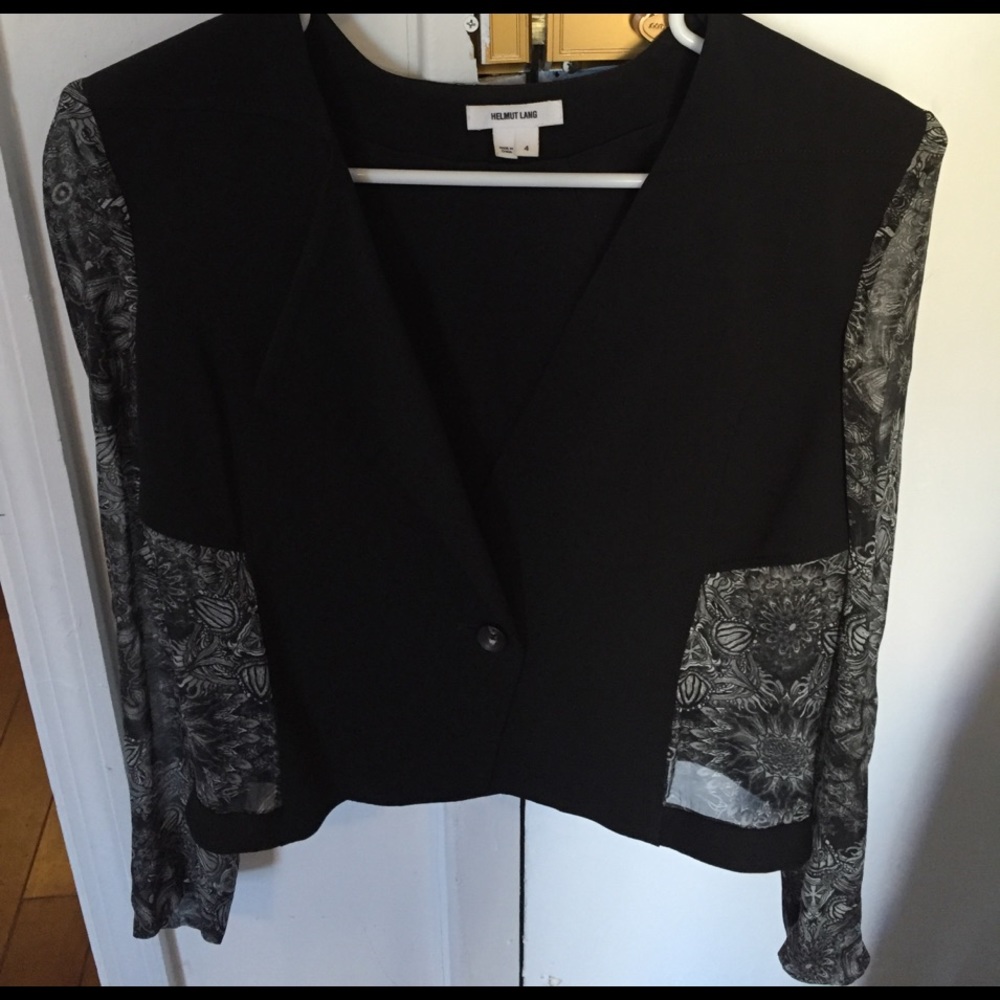 Helmut Lang Blazer w Sheer Sleeves